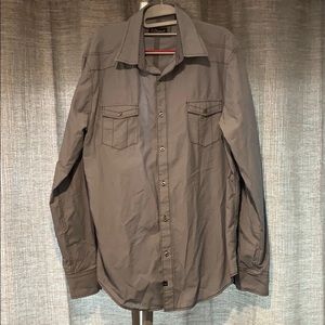 Grey, mini pinstripe, collar long sleeve